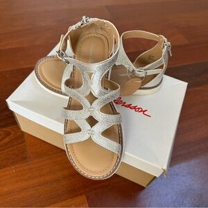 Hanna Andersson Silver Gladiator Sandals -Size 2 Youth